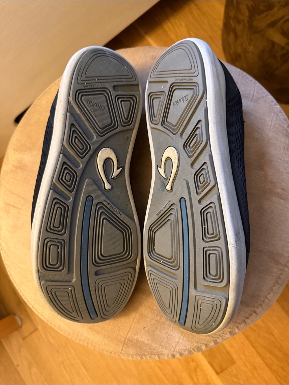 OluKai Men's Navy Mesh Boat Shoes with White Laces - Picture 3 of 3